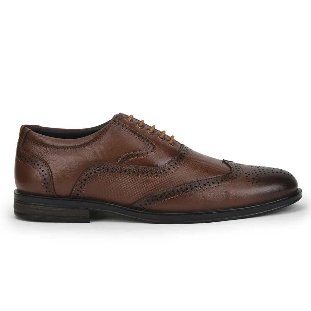 On The Move Fortune Formal Tan Lacing Brogue Shoes For Men HOL-125E By Liberty