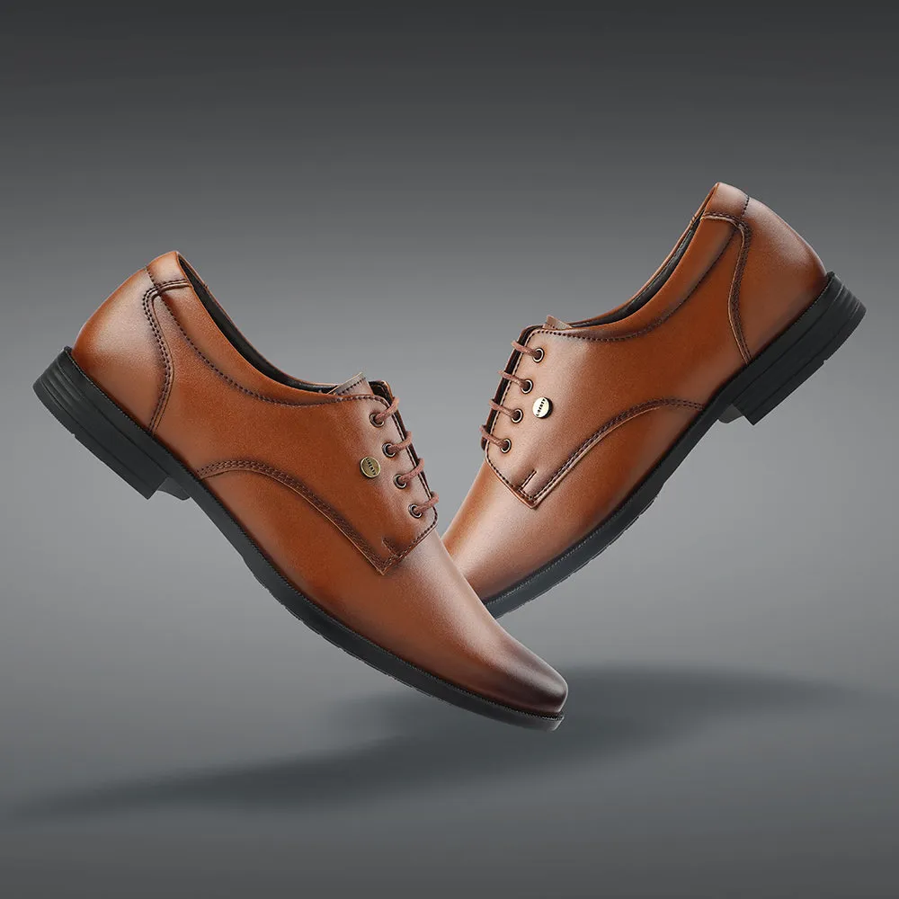 Fortune Tan Formal Lacing Derby Shoes For Men BENSTOCK1E By Liberty Long Day Comfort Lace Up