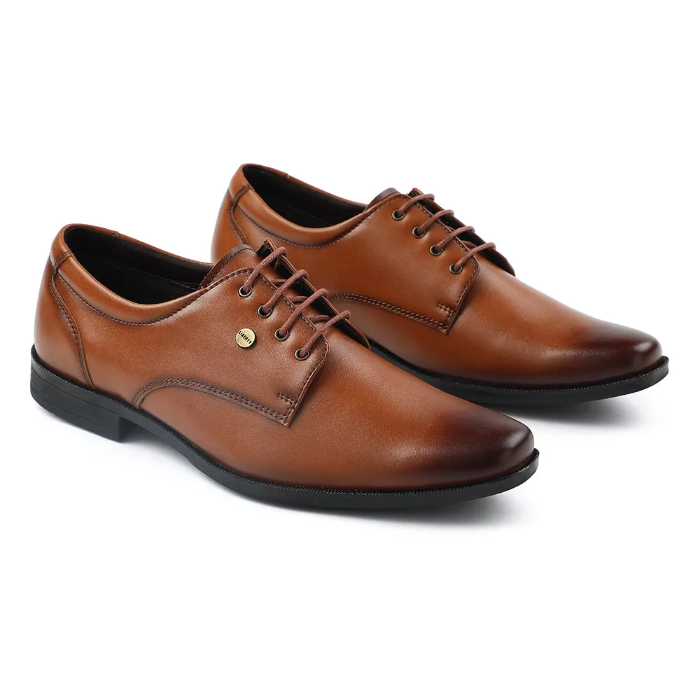Durable Work Fit Refined Look Fortune Tan Formal Lacing Derby Shoes For Men BENSTOCK1E By Liberty