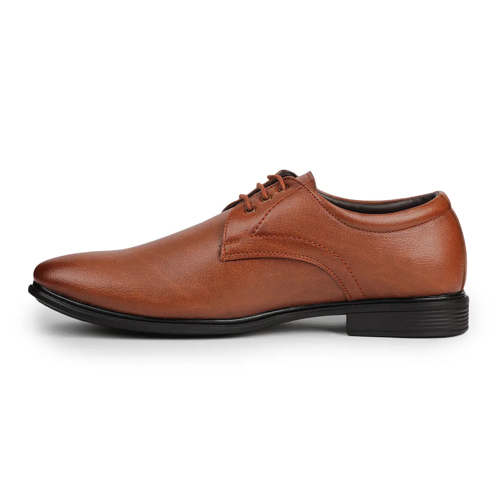 Polished Detail Dress Style Fortune Tan Formal Lacing Derby Shoes For Men HOL-130E By Liberty