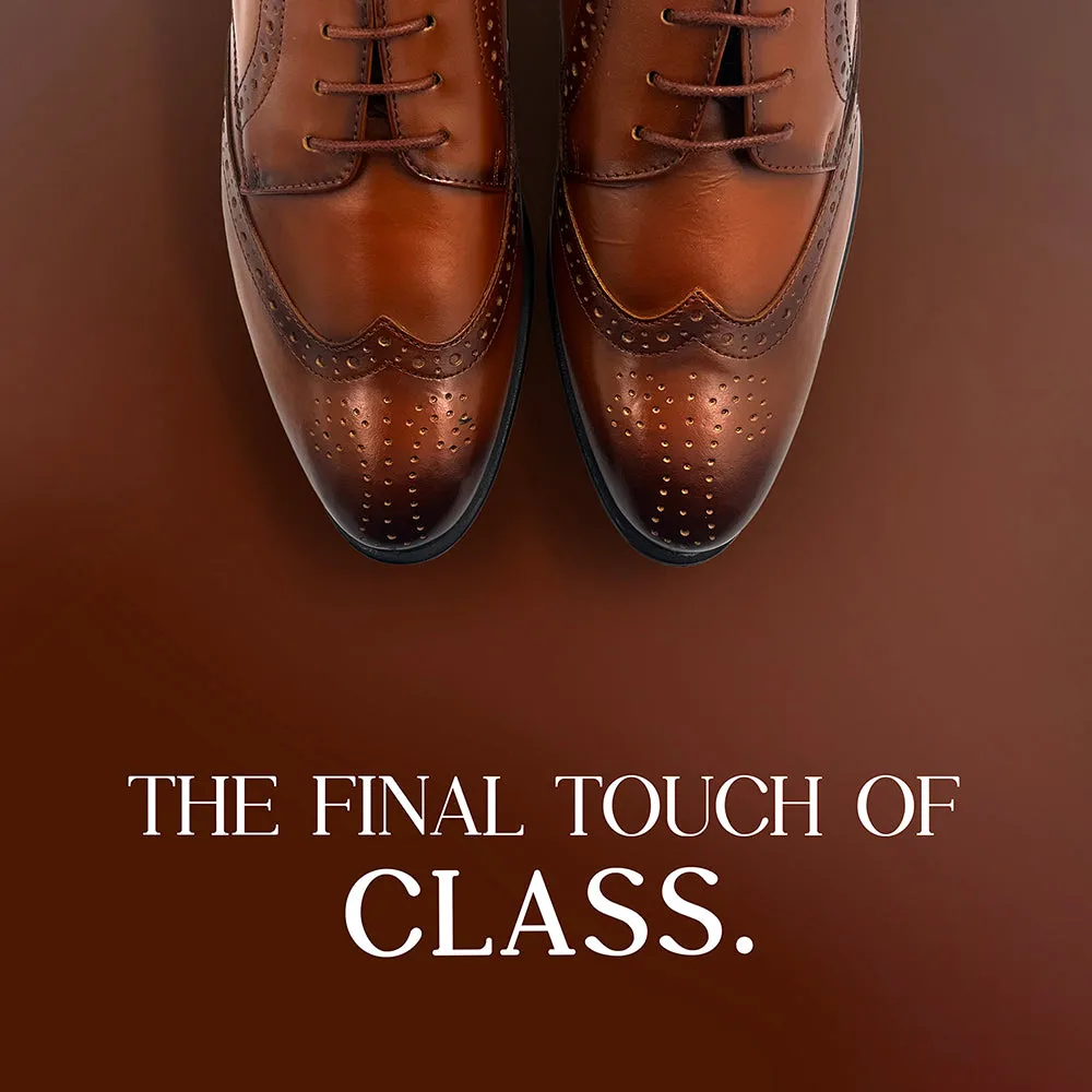 Fortune Tan Lacing Formal Oxford Shoes For Men BELGIUM01E By Liberty Cognac Oxfords
