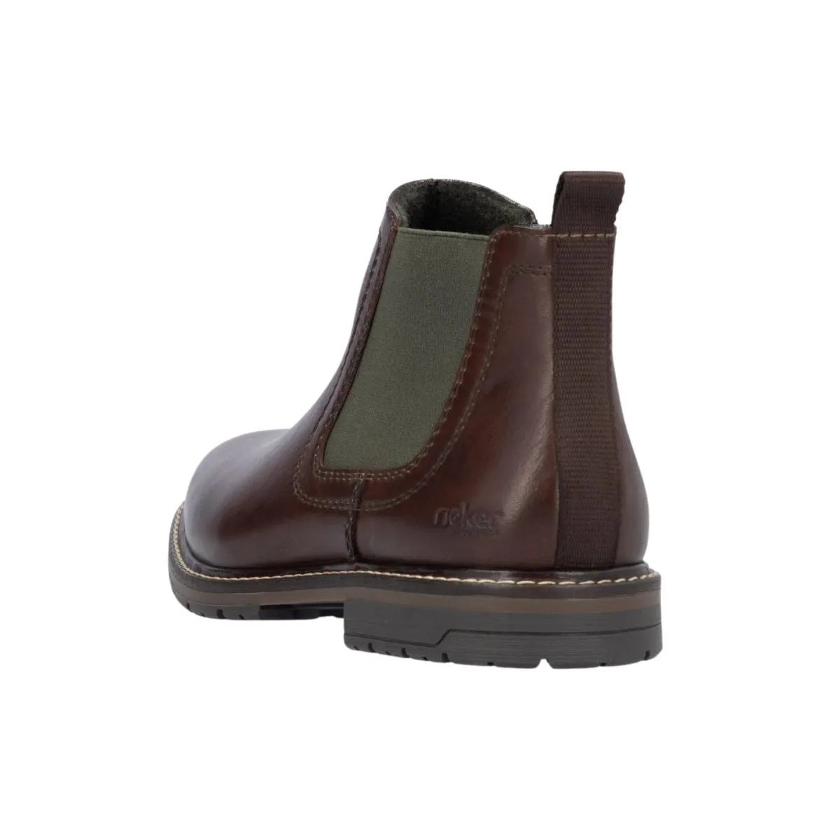 Rieker Men's 13757-25 Chelsea Nougat Brown Leather Outing Ready Driving Comfort