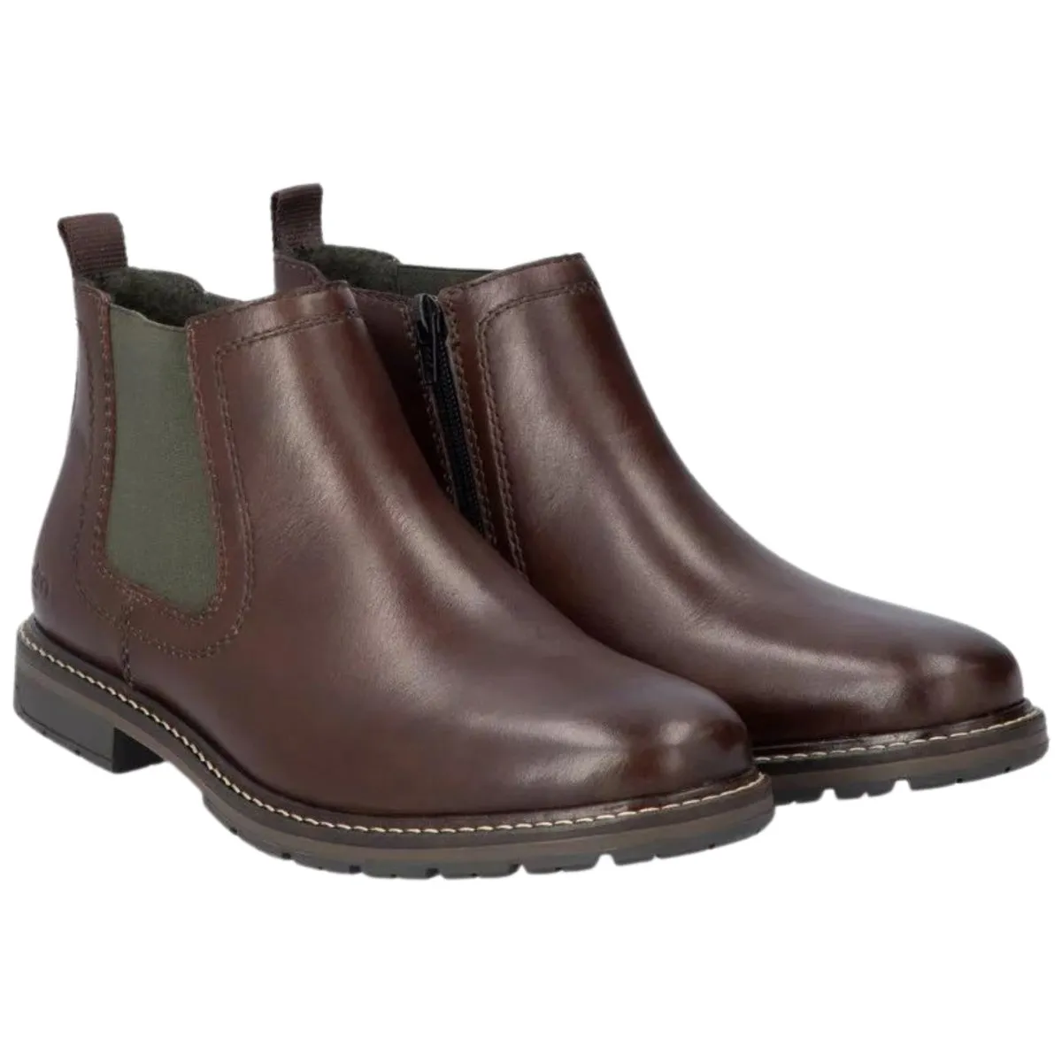 Everyday Ease Planet Run Rieker Men's 13757-25 Chelsea Nougat Brown Leather