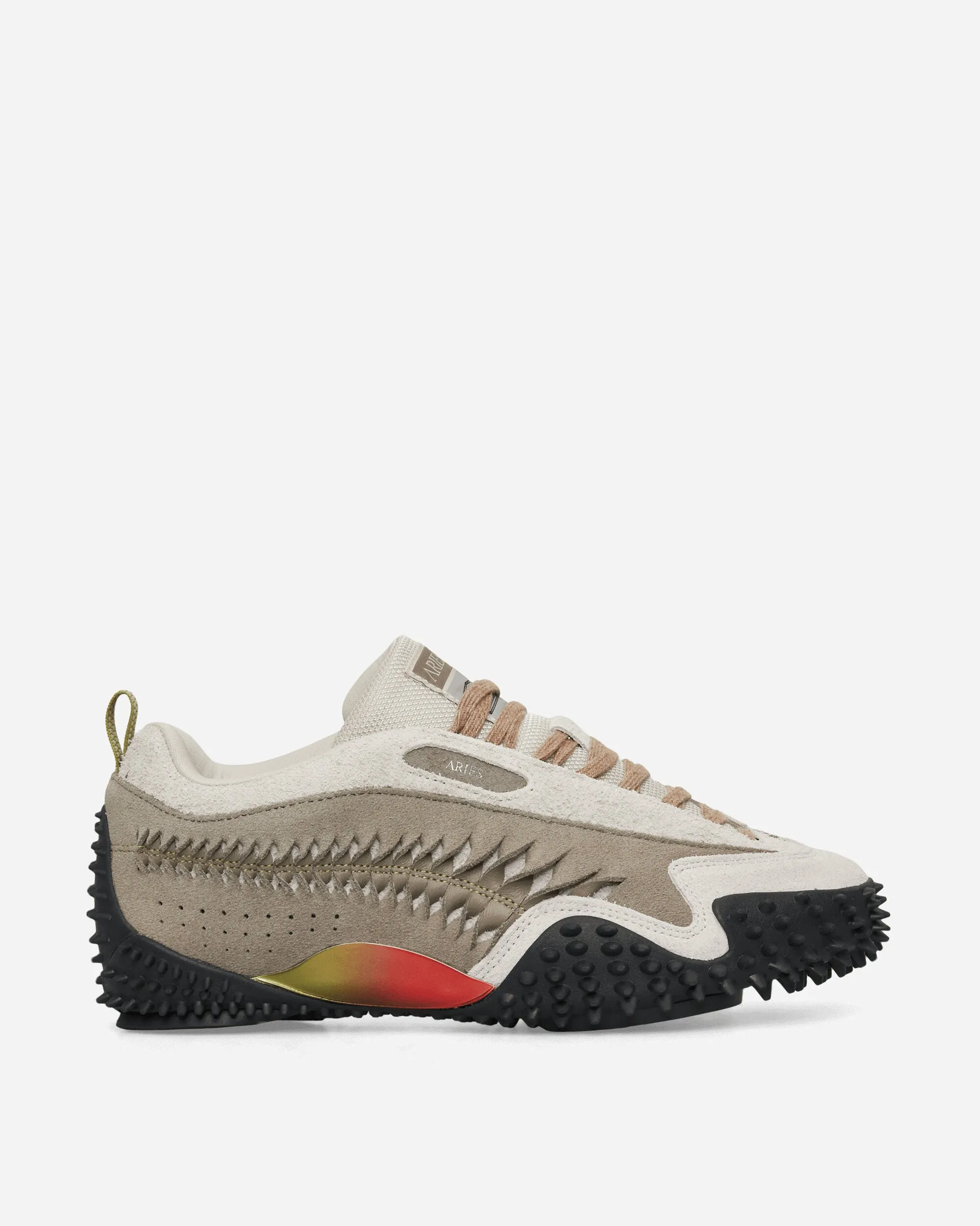 Cozy Lining Classic Silhouette ARIES Mostro Craft Sneakers Ecru / Mouse Gray