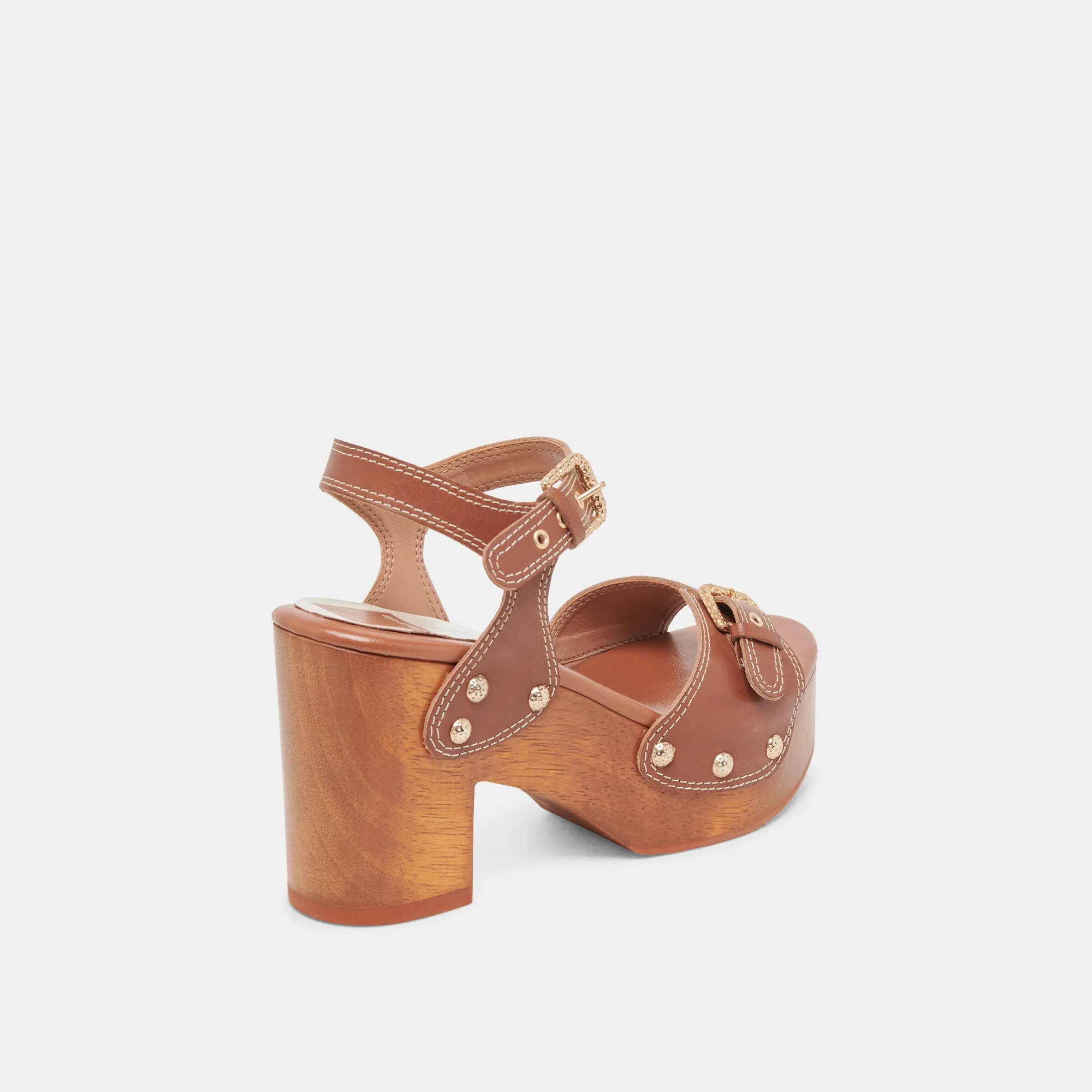 YANDY HEELS COGNAC LEATHER Casual Day Heels