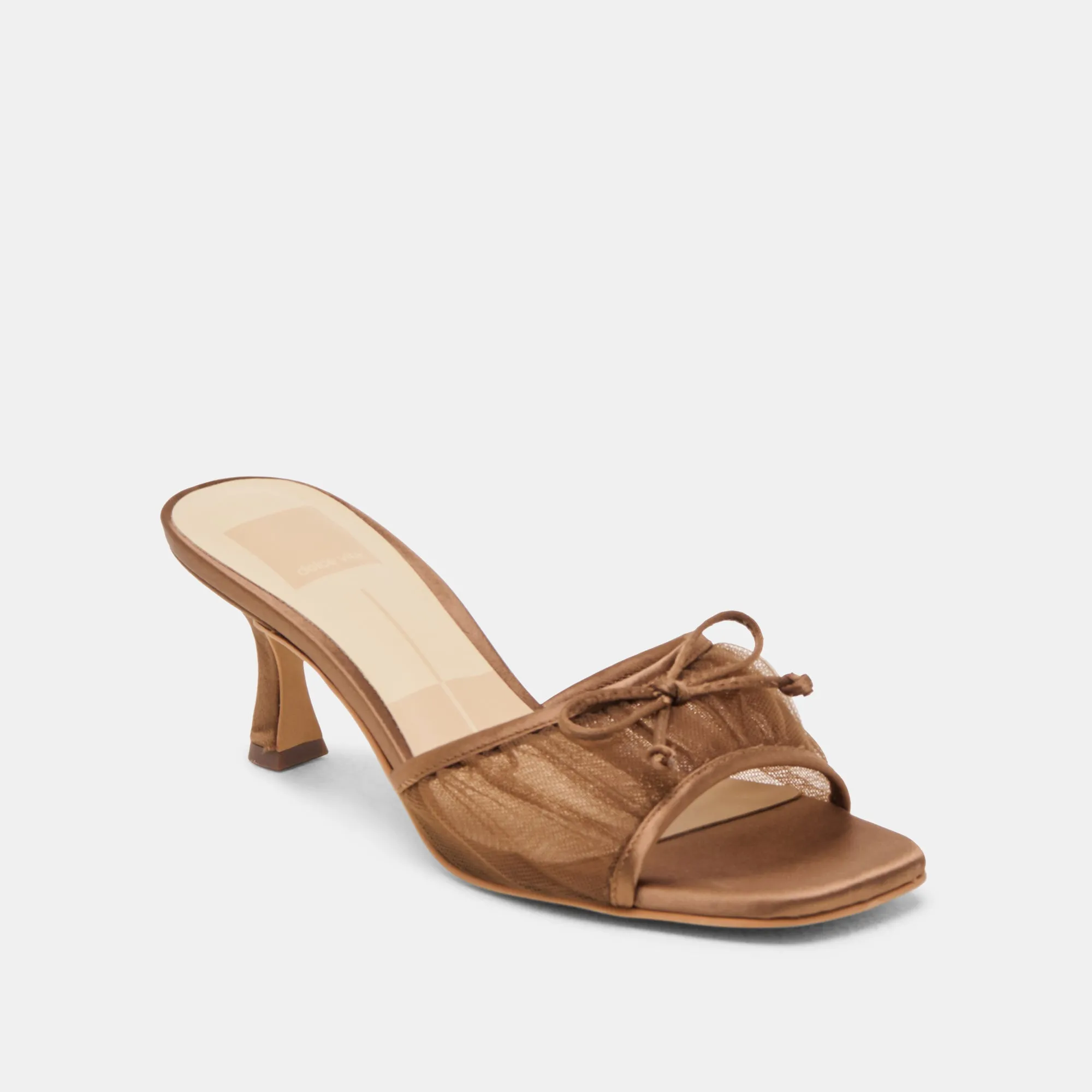 GALEN HEELS MID BROWN TULLE Embellished