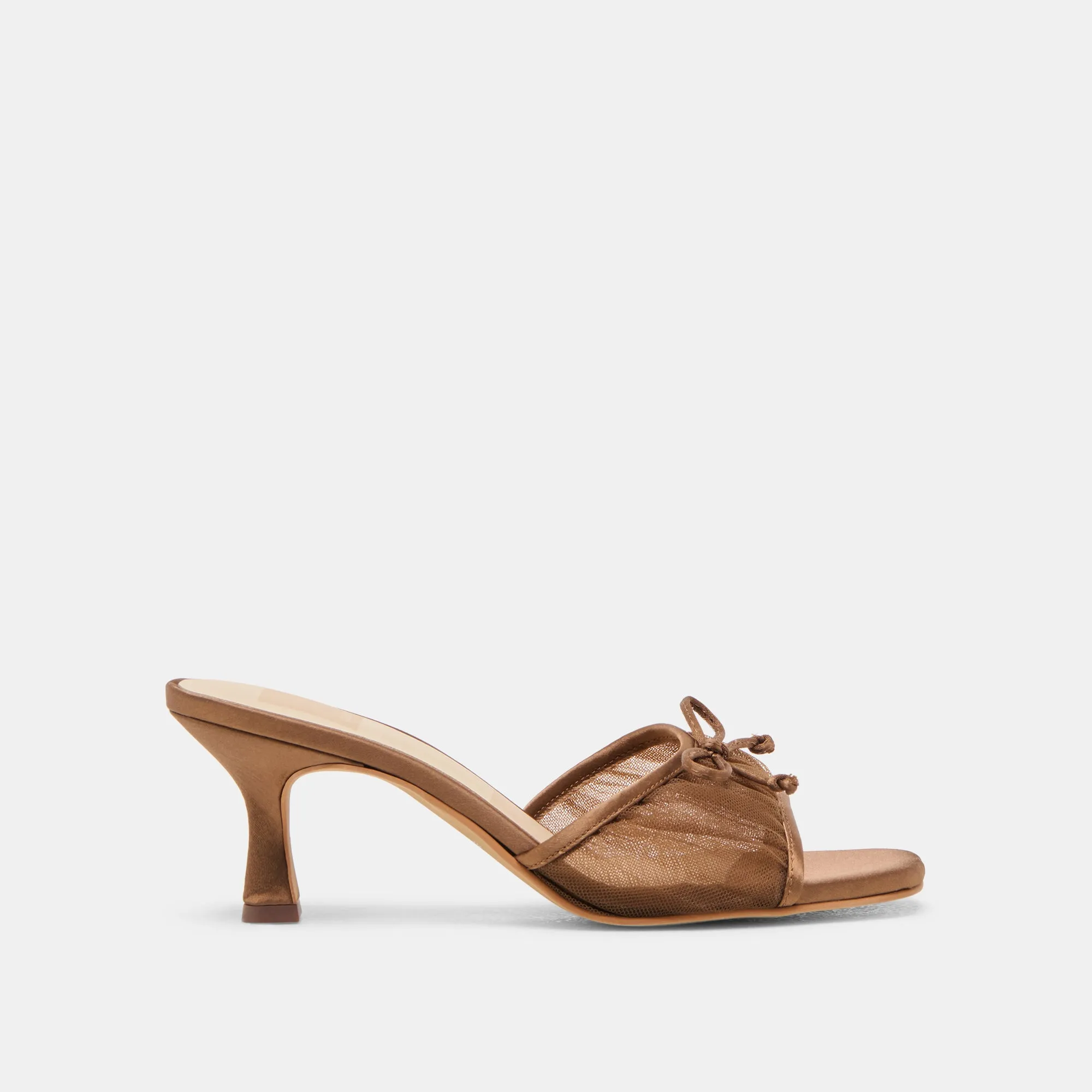 GALEN HEELS MID BROWN TULLE Pointed Toe Pumps anti static