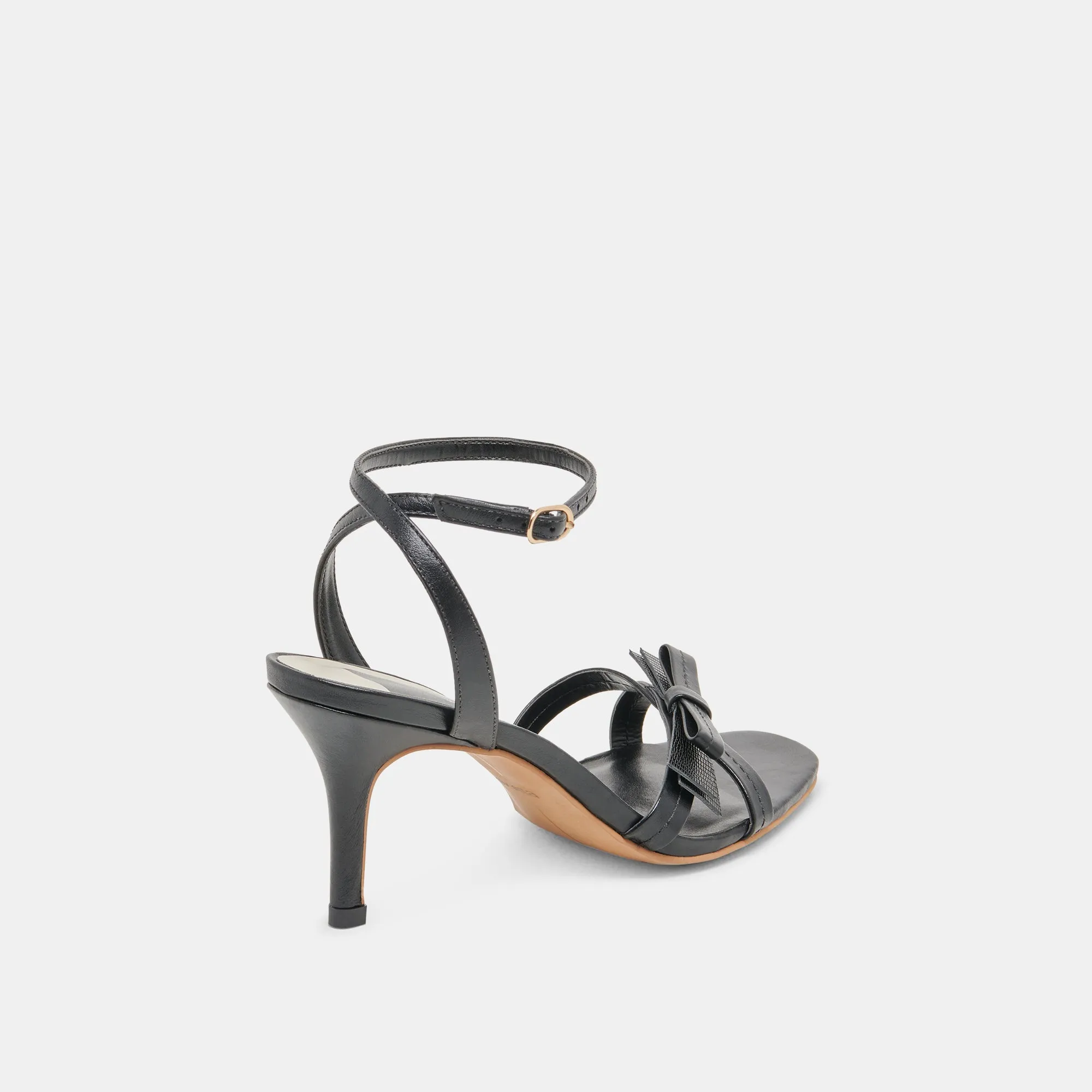 Metallic Stilettos GALOR HEELS BLACK LEATHER