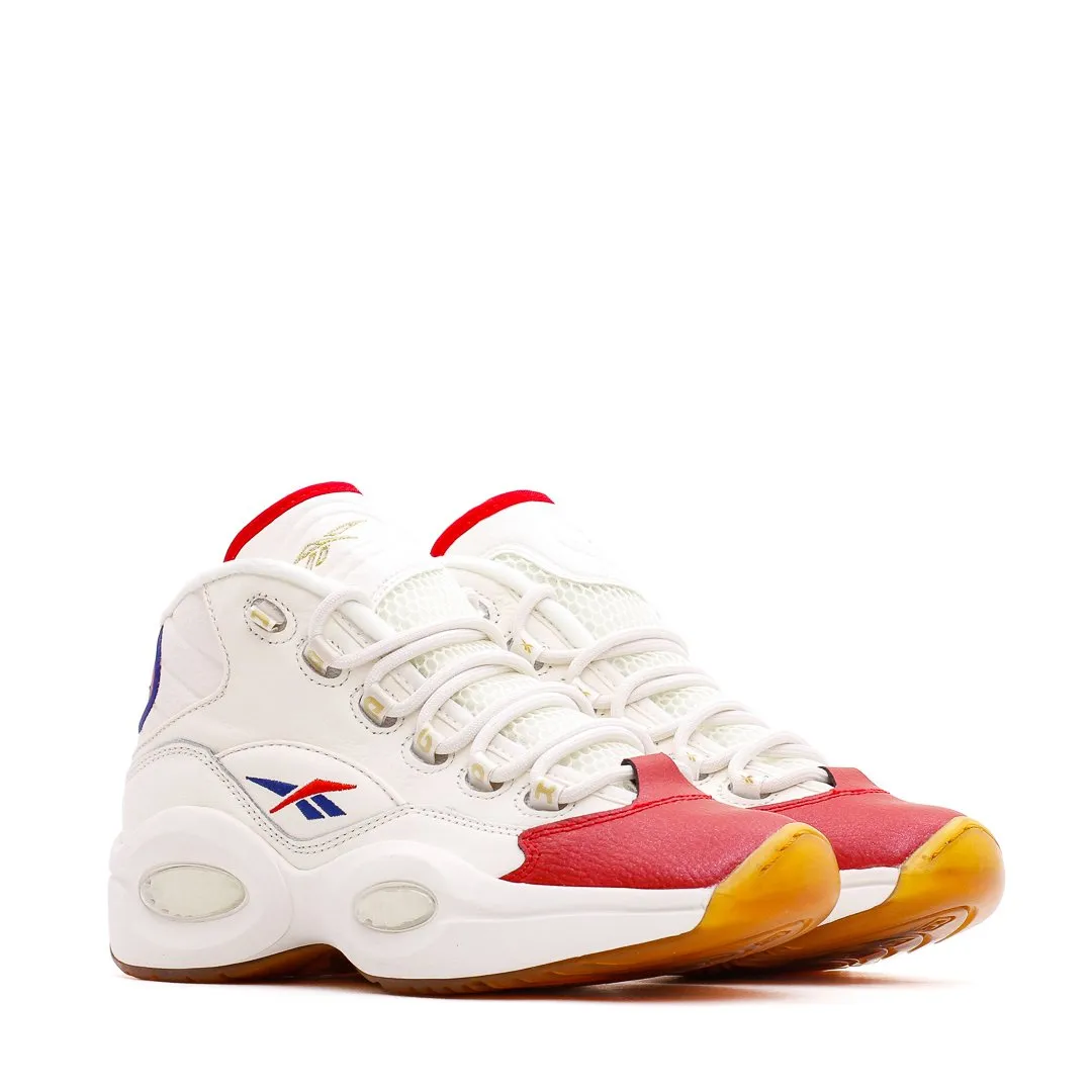Reebok Classics Basketball Men Question Mid Allen Iverson White Red Blue GZ7099 Neutral Stance Design Side Impact Cushion