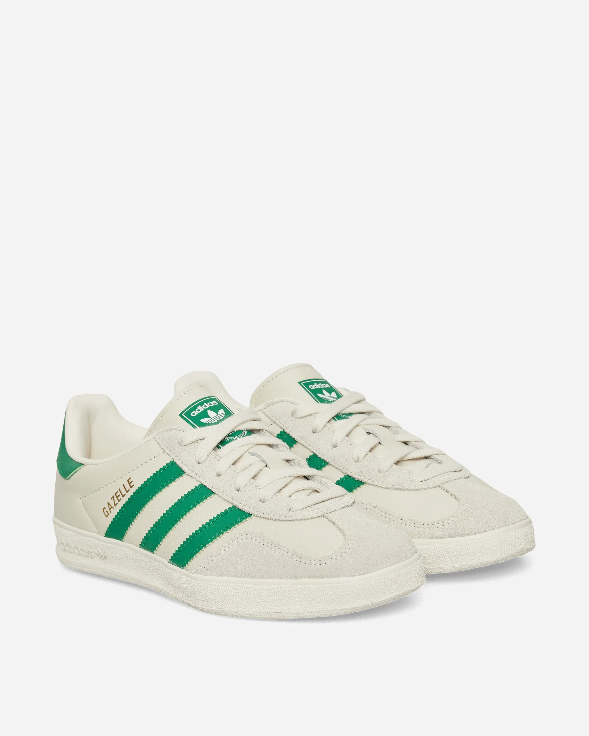Comfortable Sole Gazelle Indoor Sneakers Chalk White / Green
