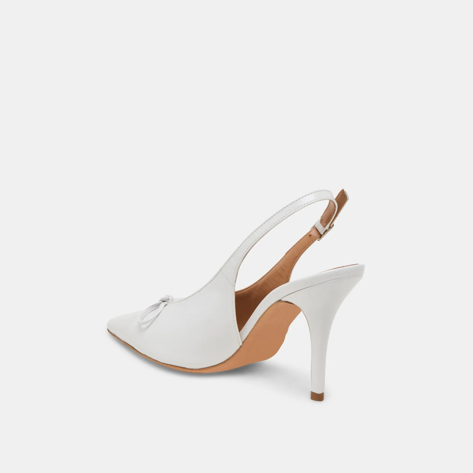 Trendy Sandals GEENA HEELS WHITE LEATHER