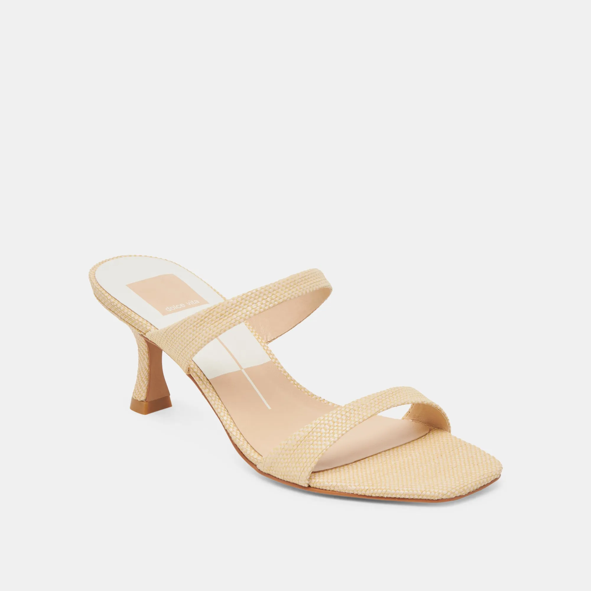 GENORA HEELS LT NATURAL WOVEN RAFFIA Chic Footwear