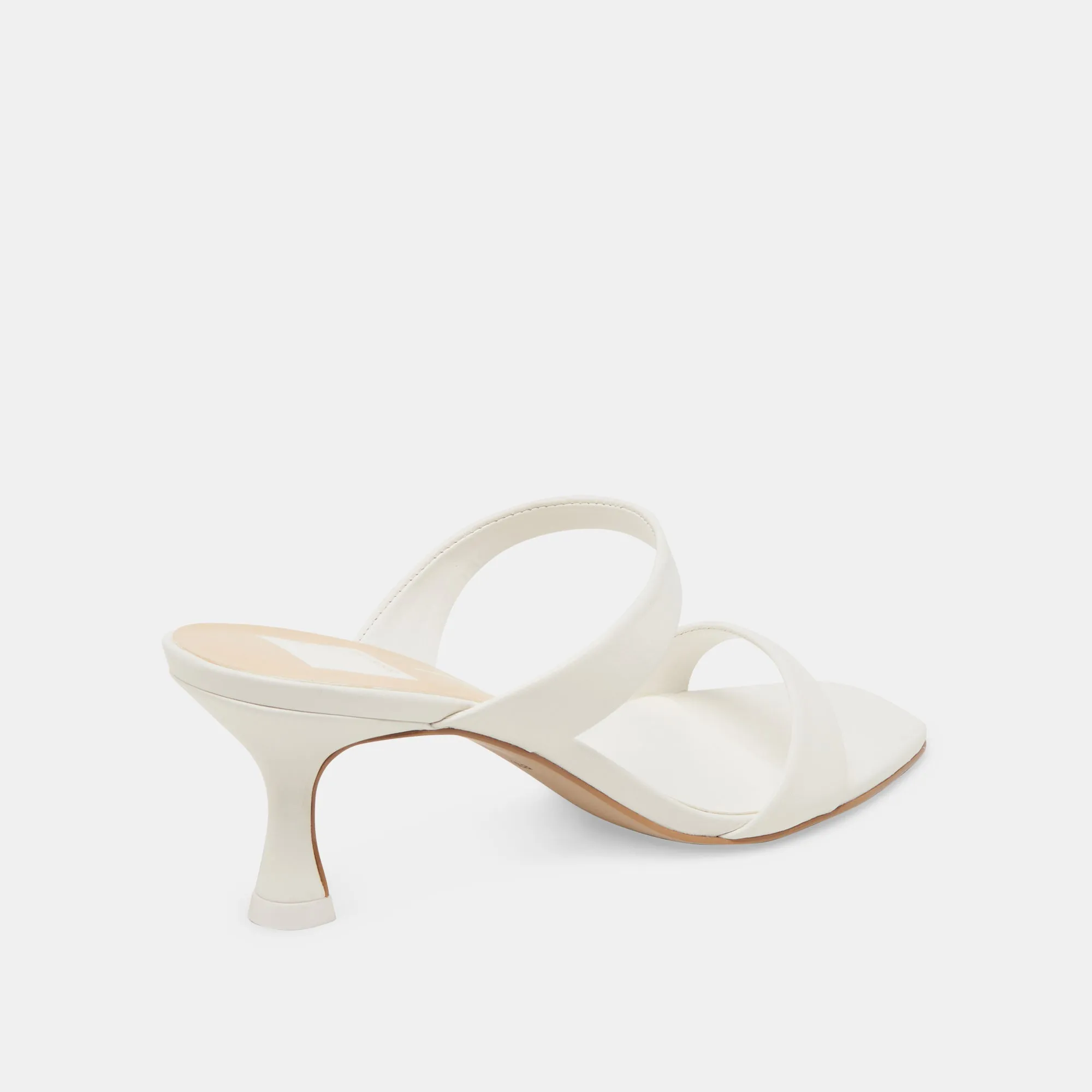 GENORA WIDE HEELS WHITE LEATHER Chunky Heeled Boots