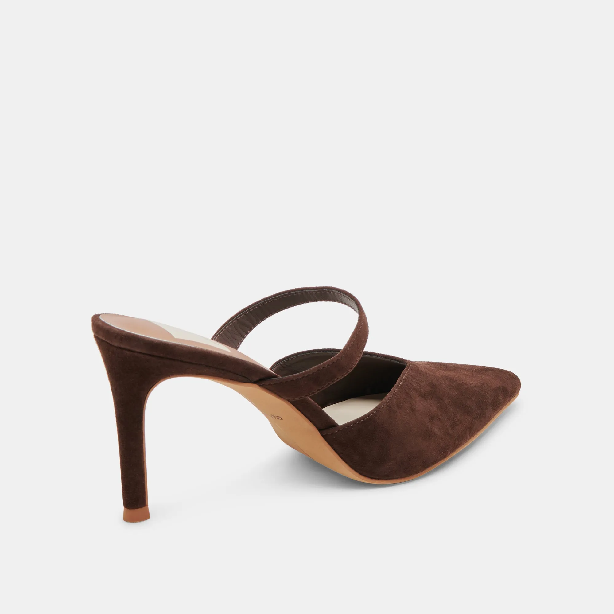 Round Toe KANIKA HEELS DK BROWN SUEDE