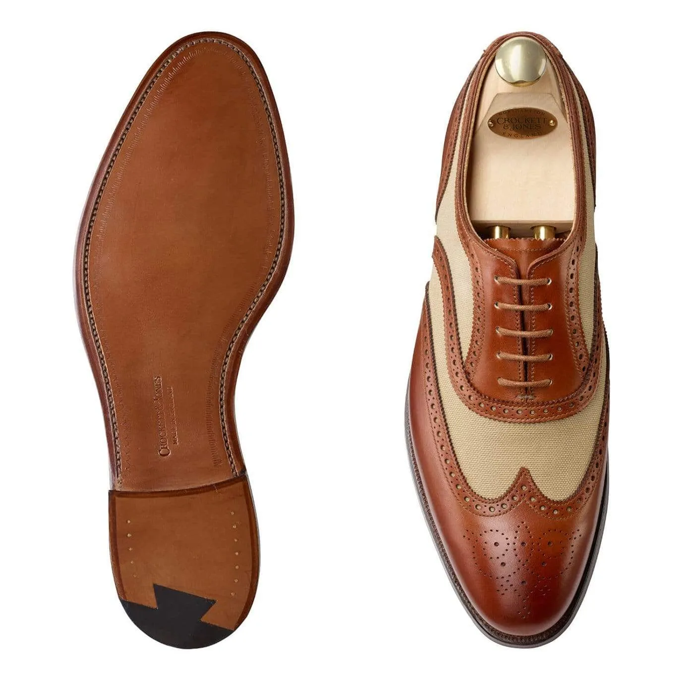 Gerrard 4 Mahogany Calf & Stone Canvas Walk Easy Comfortable Fit Shoes