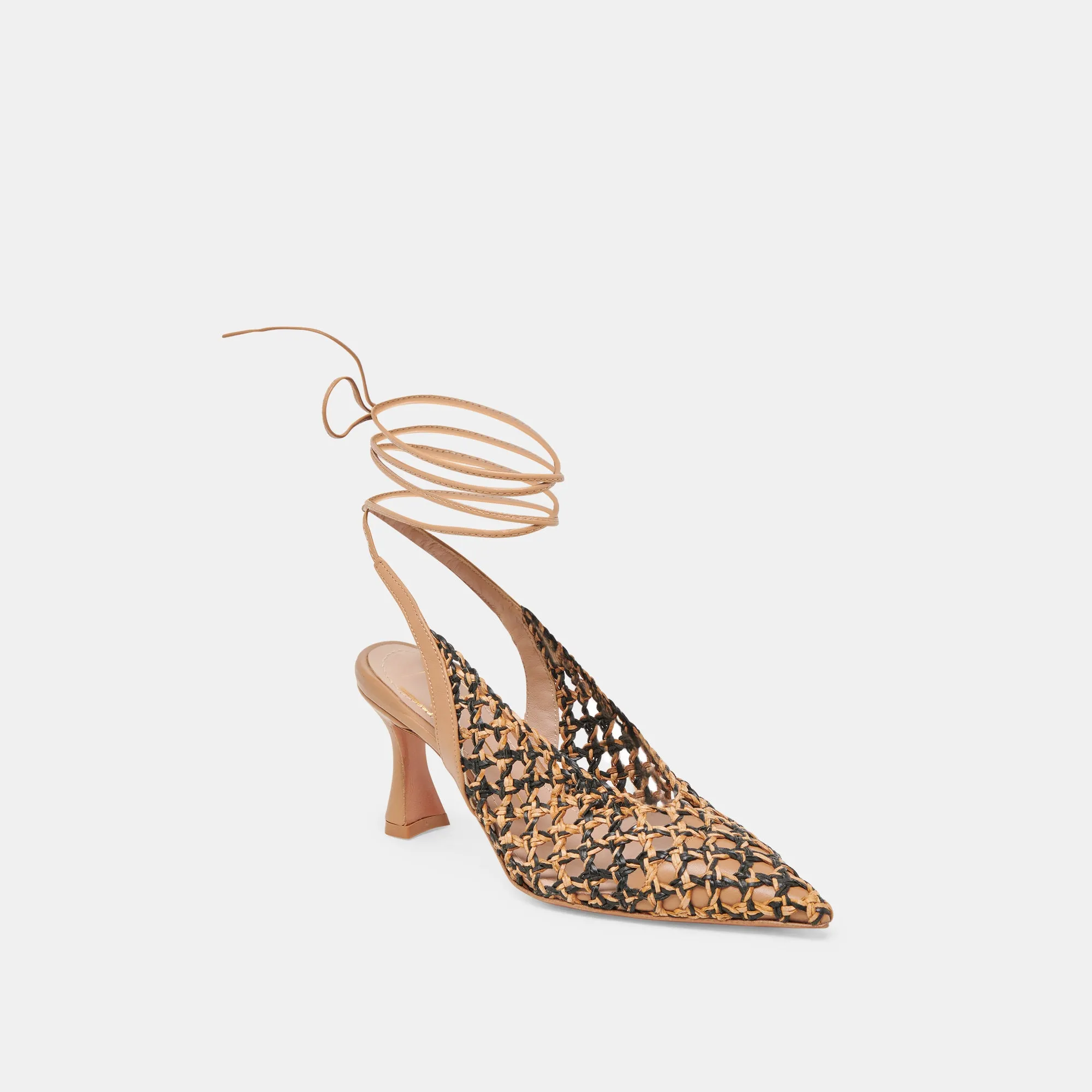 Lightweight Design Fashion Footwear GESICA HEELS BLACK NATURAL WOVEN