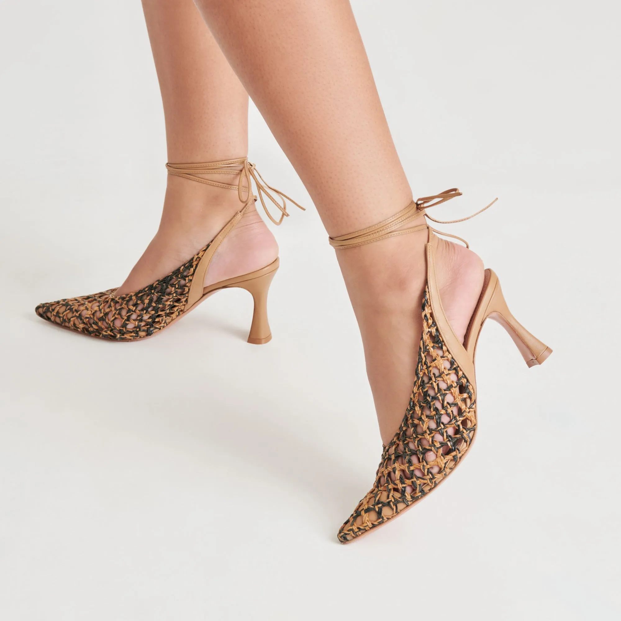Retro Sandals GESICA HEELS BLACK NATURAL WOVEN