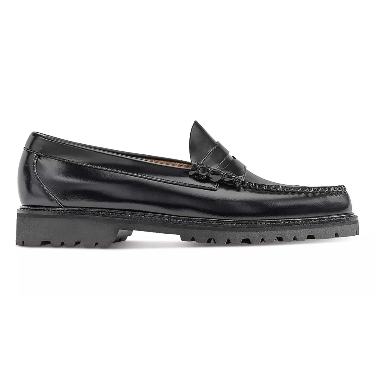 G.H. Bass Men's Larson Lug WeeJun Black Busy Day Mesh Lining
