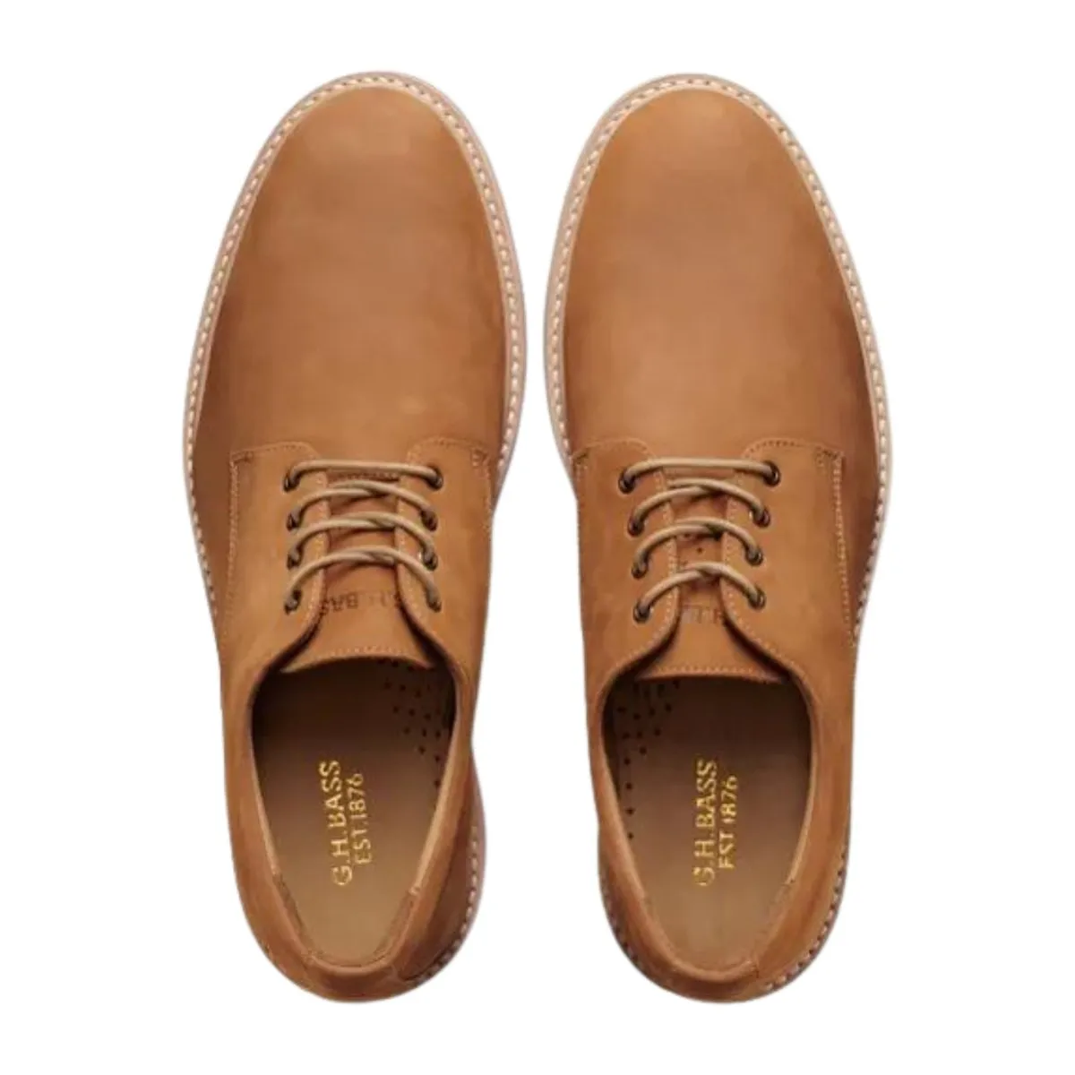 G.H. Bass Men's Pasadena Derby Tan Buc walking shoes