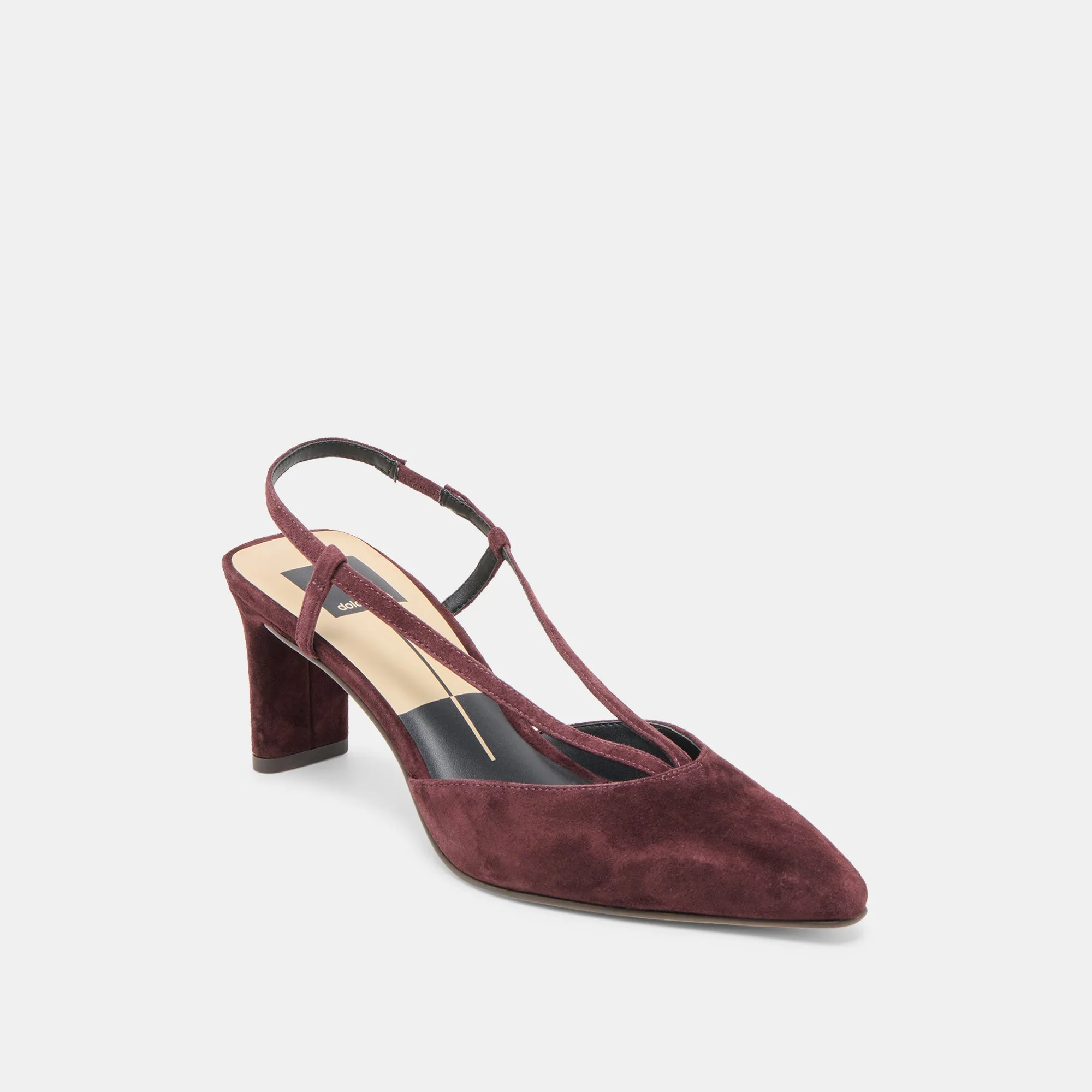 GINAY HEELS MULBERRY SUEDE Stable base Slip Resistant
