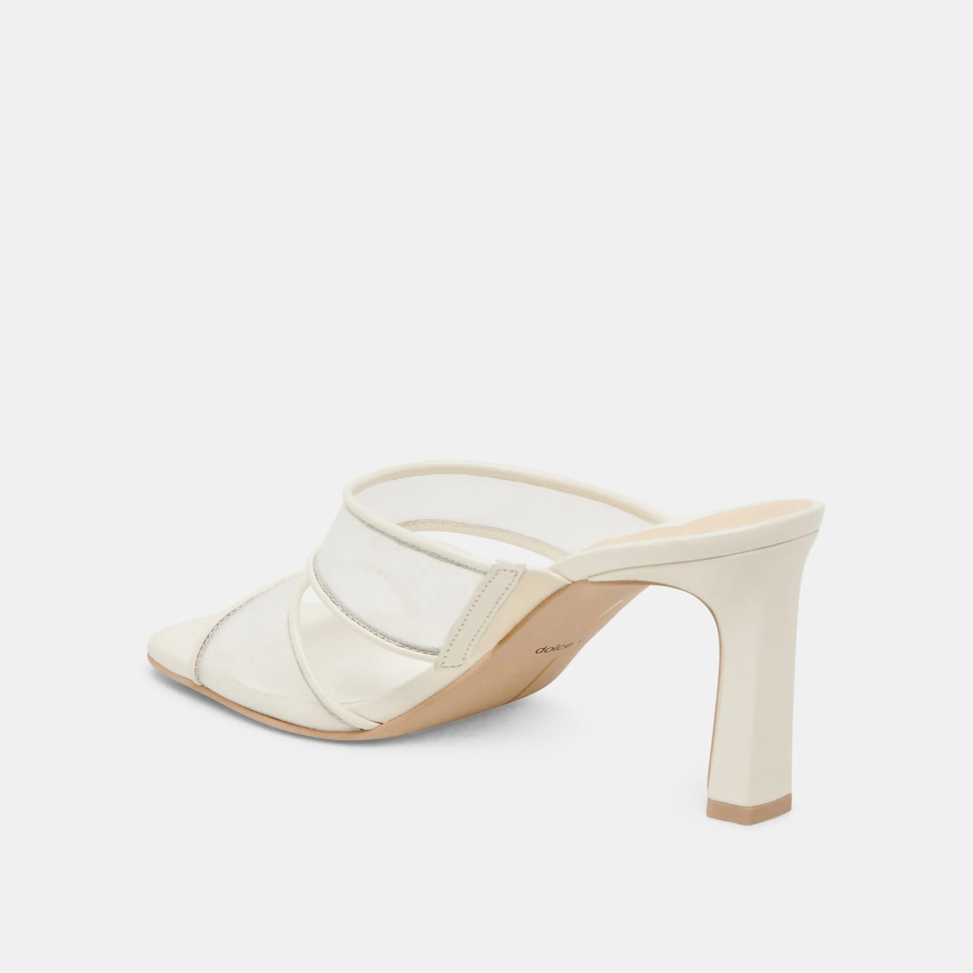Sleek Leather Pumps Durable Upper GITEL HEELS OFF WHITE MESH
