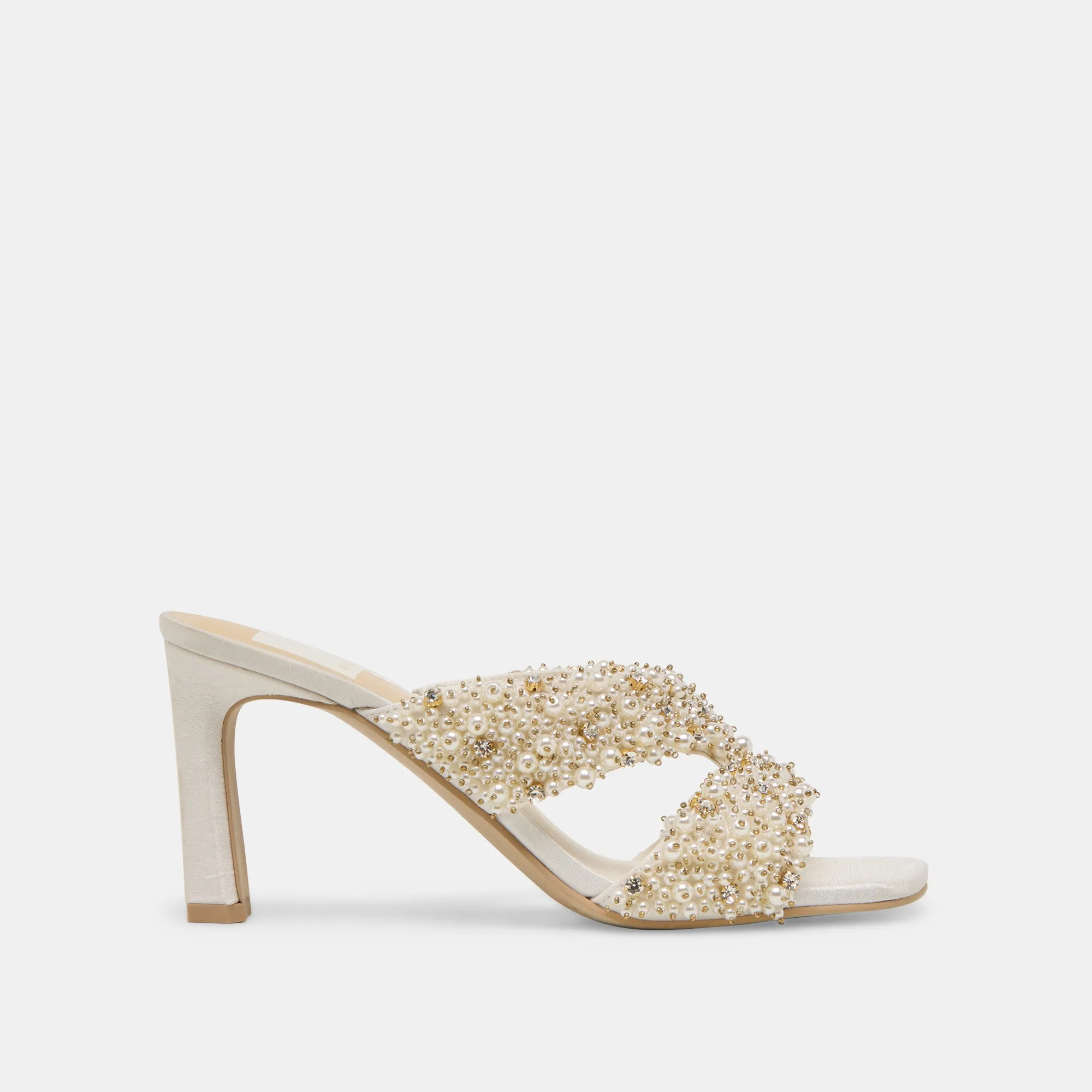 Heels for Spring GITEL RHINESTONE HEELS IVORY RHINESTONE