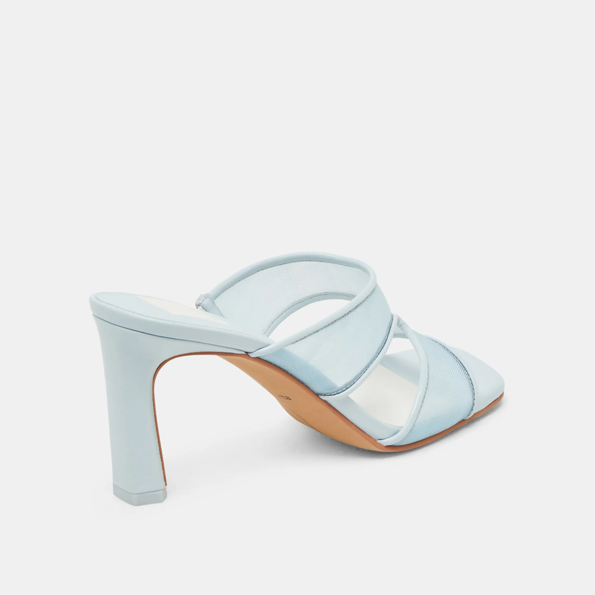 Vintage Style Heels Classic Booties GITEL WIDE HEELS ICE BLUE MESH