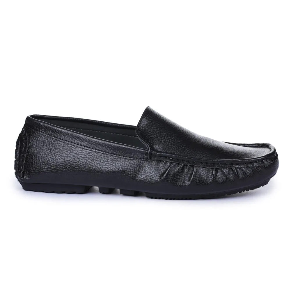 Walk Safe Gliders Black Casual Loafer Shoes For Men 2101-01 By Liberty