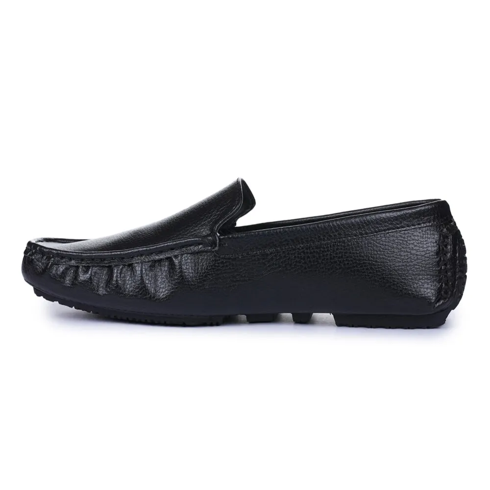 Gliders Black Casual Loafer Shoes For Men 2101-01 By Liberty Low   Heel Comfortable Style