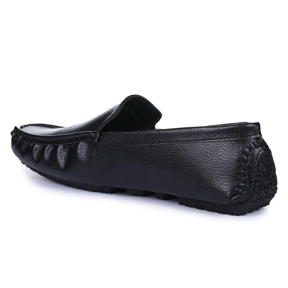 Premium Leather Shoes Gliders Black Casual Loafer Shoes For Men 2101-01 By Liberty