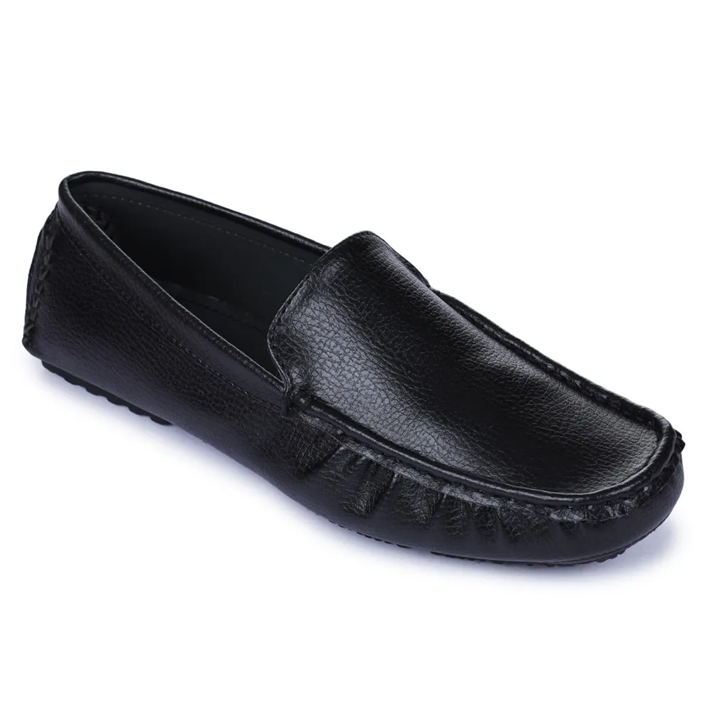 Spanish Made Gliders Black Casual Loafer Shoes For Men 2101-01 By Liberty