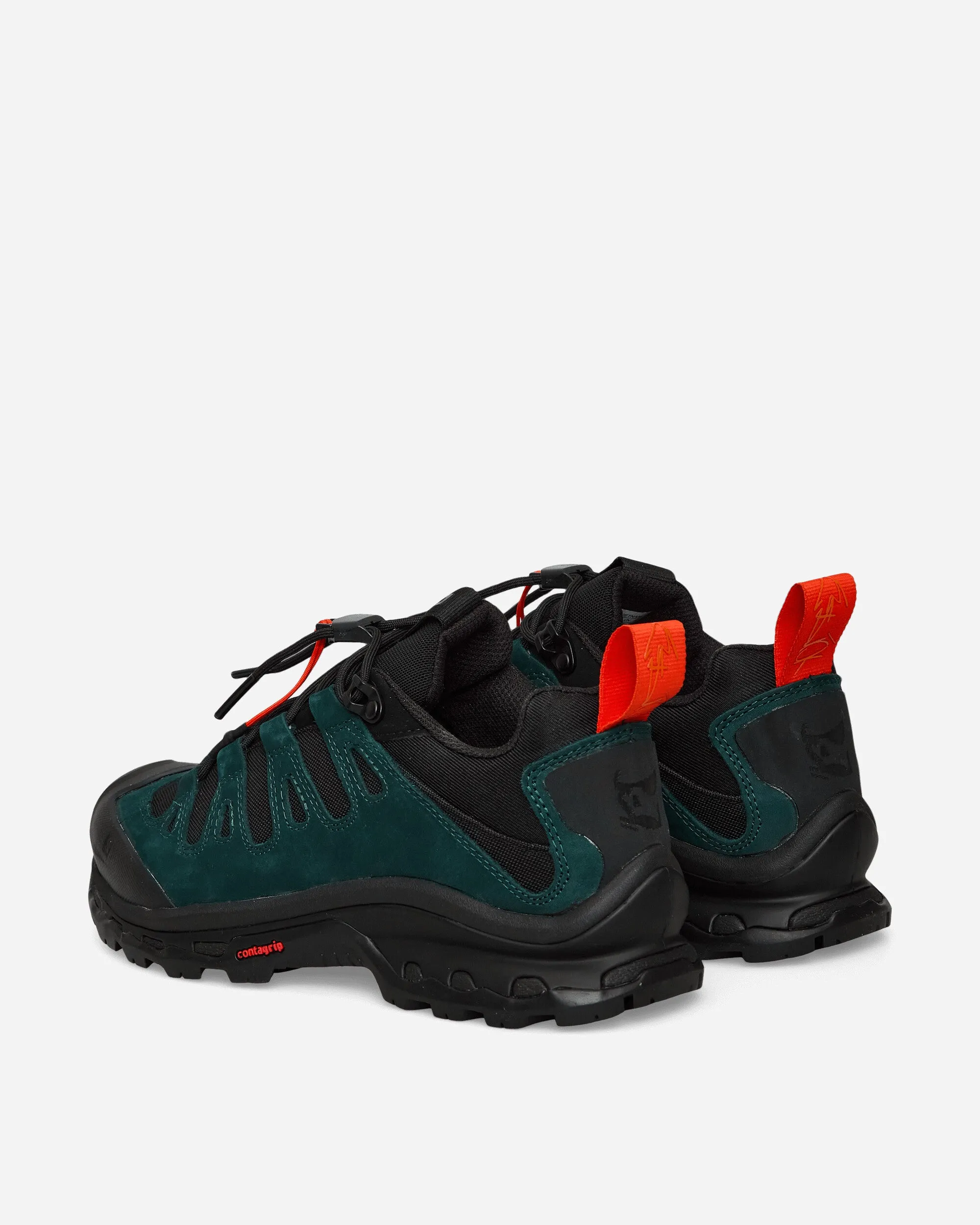 Velcro Closure Outdoor Casual GR10K Quest Low - 01 Vassal Sneakers Black / Ponderosa Pine / Flame Scarlet