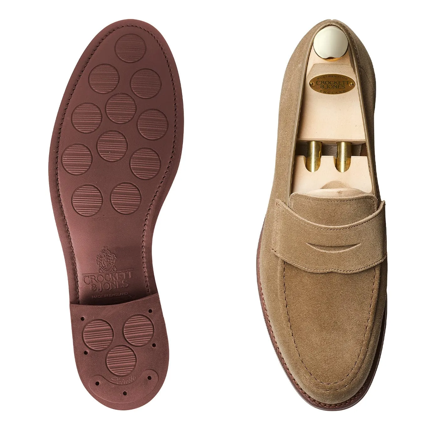 Adjustable Strap Guard Step Harvard 2 Khaki Suede