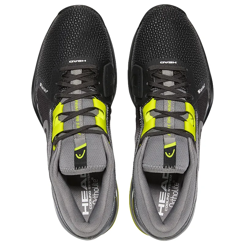 Abrasion resistant Long Wear Head Sprint 3.0 SF Tennis Shoes - Black/Yellow