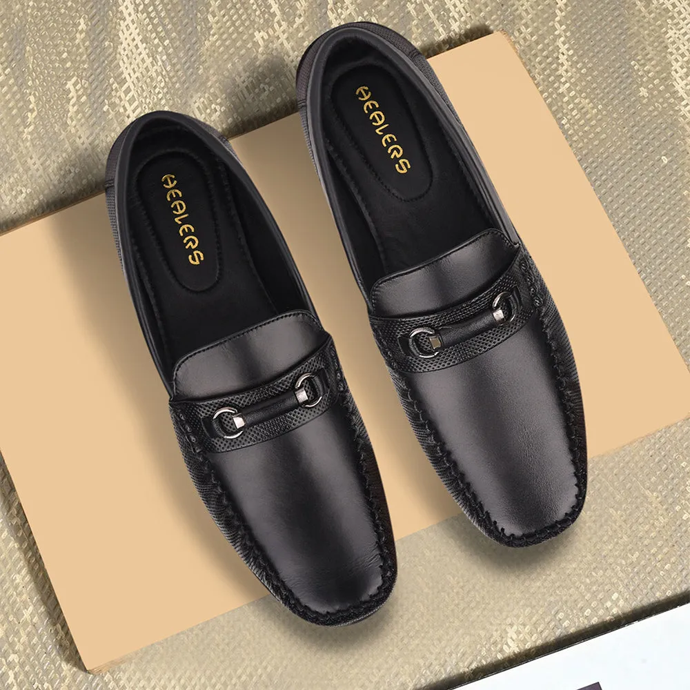 Healers Black Casual Loafers For Men OSL-31 By Liberty Fast Power Tassel Loafers