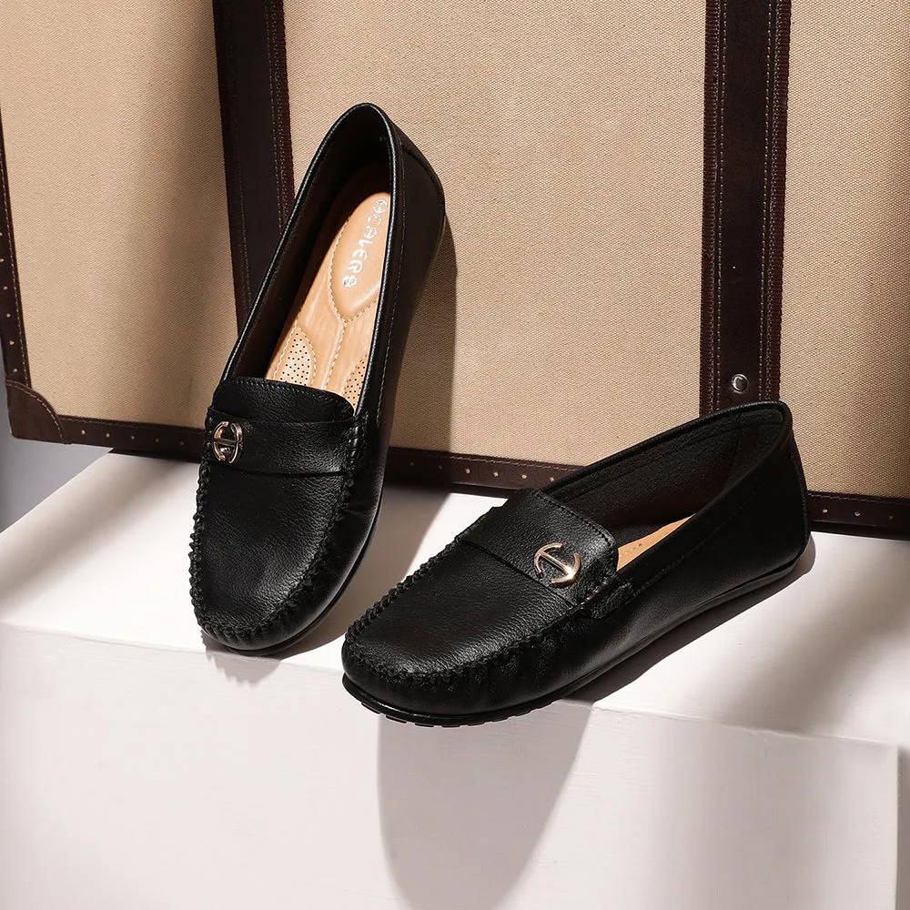 Corporate Event Healers Casual Black Loafers For Women GI-SD-301 By Liberty