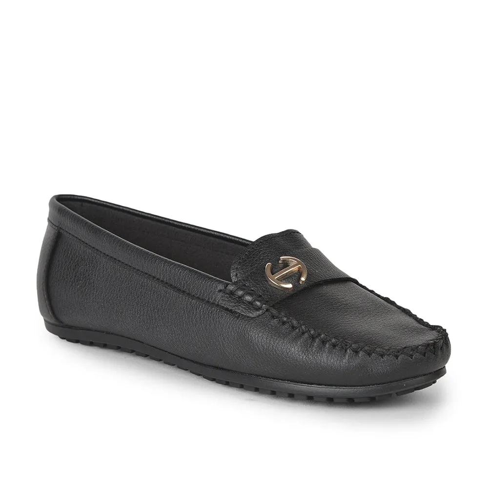 Healers Casual Black Loafers For Women GI-SD-301 By Liberty Lace Up