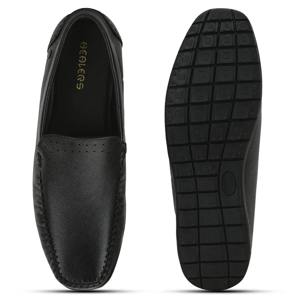 Healers Casual Non lacing Loafers Shoes For Men (Black) JPL-271 By Liberty Versatile Option Supportive Fit