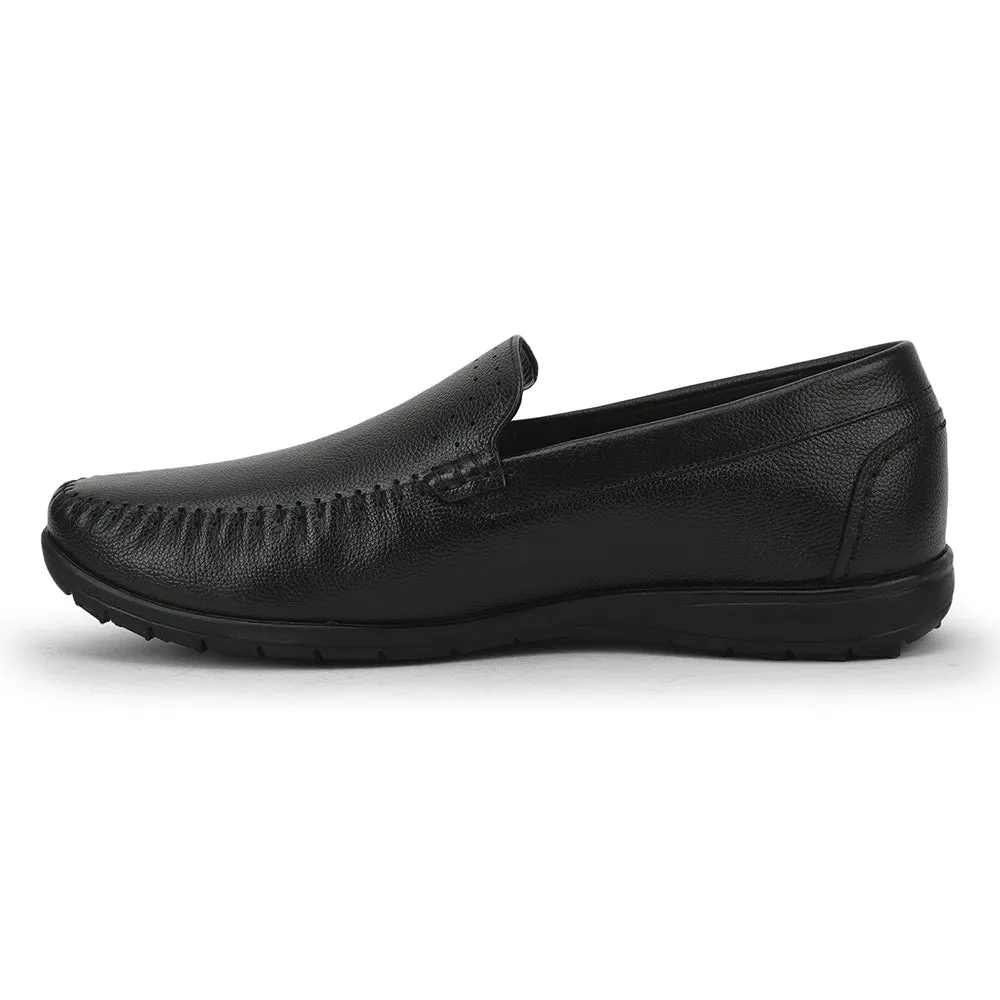 Healers Casual Non lacing Loafers Shoes For Men (Black) JPL-271 By Liberty Casual Leather Shoes