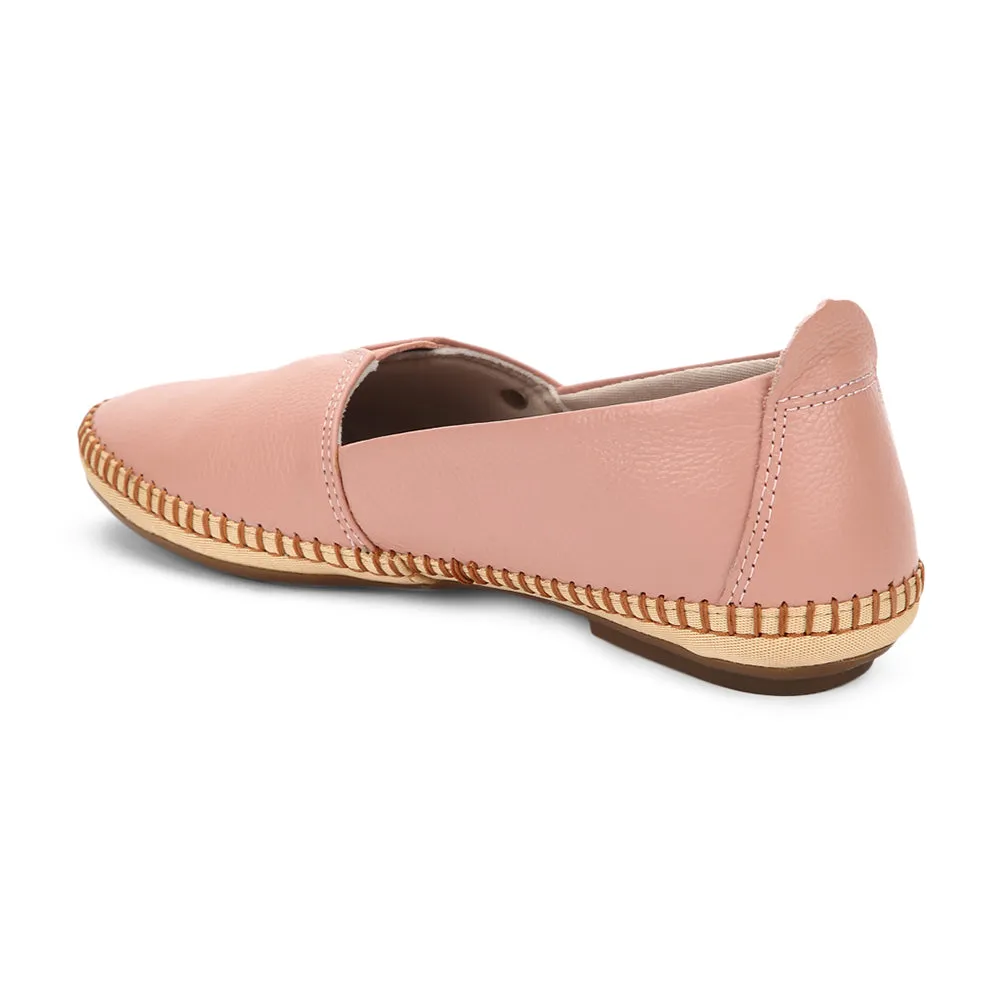 Heel Power Fresh Breeze Healers Casual (Peach) Ballerina Shoes For Ladies LARRY-02 By Liberty