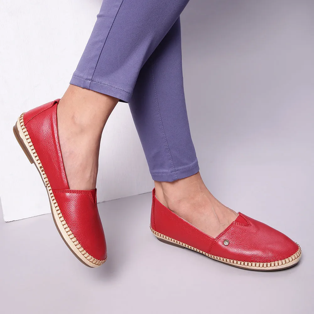All-season Shoes Healers Casual (Red) Ballerina Shoes For Women LARRY-02 By Liberty