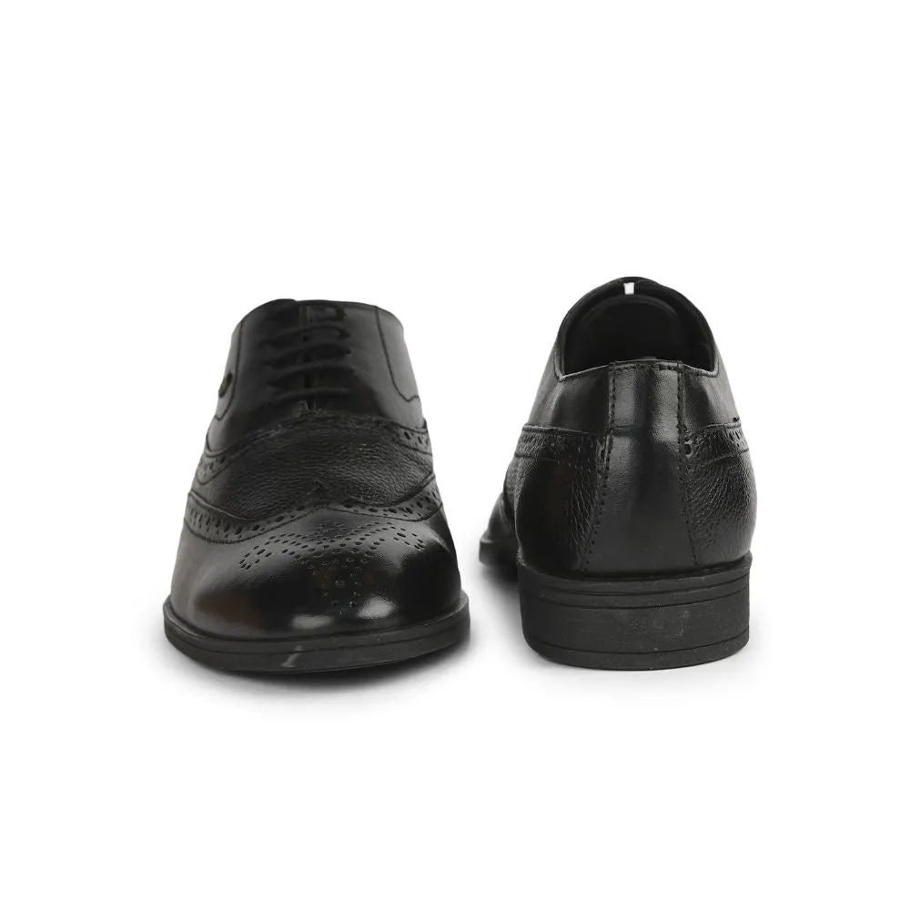 Healers Formal Black Lacing Brogue Shoes For Men AV-20 By Liberty Boardroom Oxfords