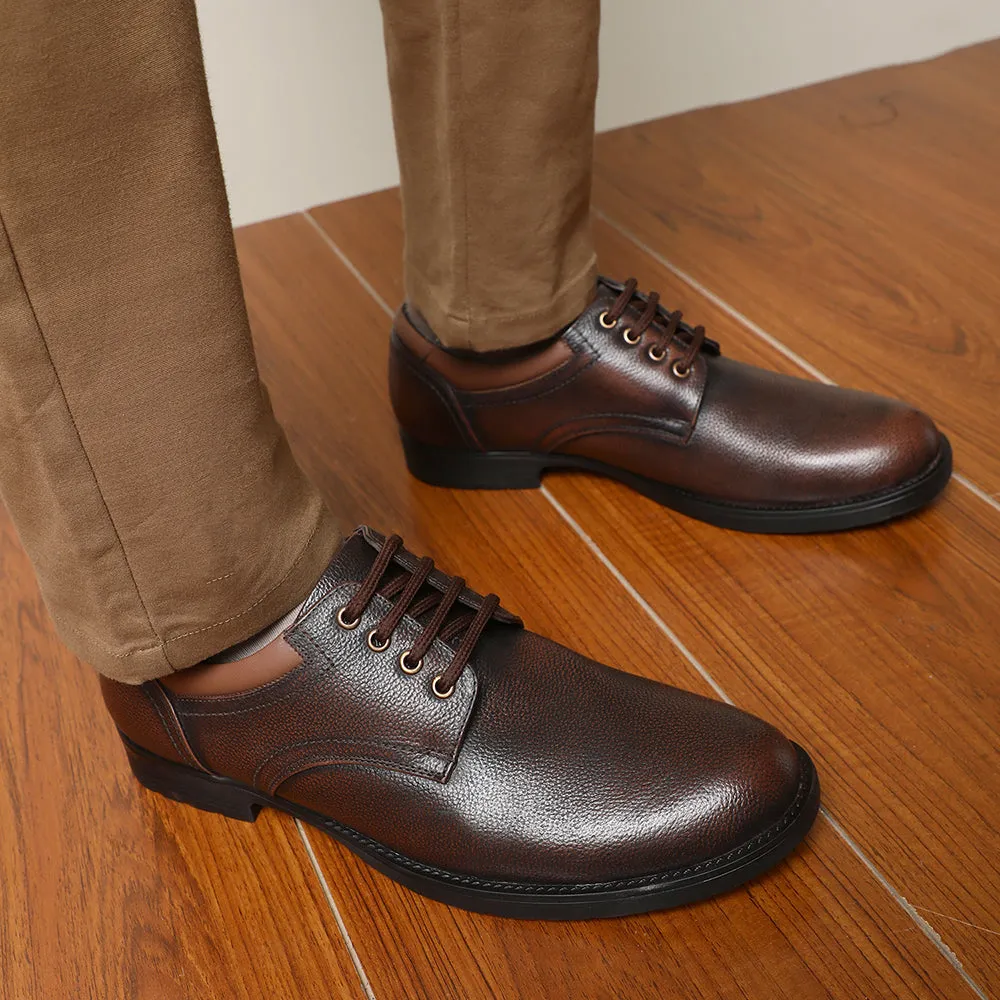 Stylish Business Attire Trendy Walk Healers Formal Brown Lace-Up Derby Shoes For Men GAS-C17 By Liberty
