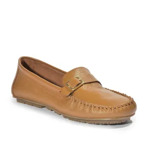 Healers Formal Shoes Tan Loafers For Women 2074-21 By Liberty Way Smooth