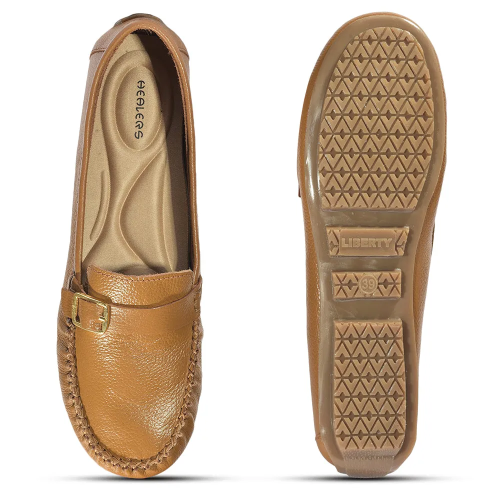 Heel Power Ultra light Healers Formal Shoes Tan Loafers For Women 2074-21 By Liberty