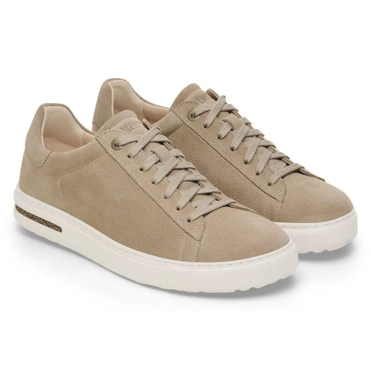 Soft White Birkenstock Men's Bend Low Taupe Suede