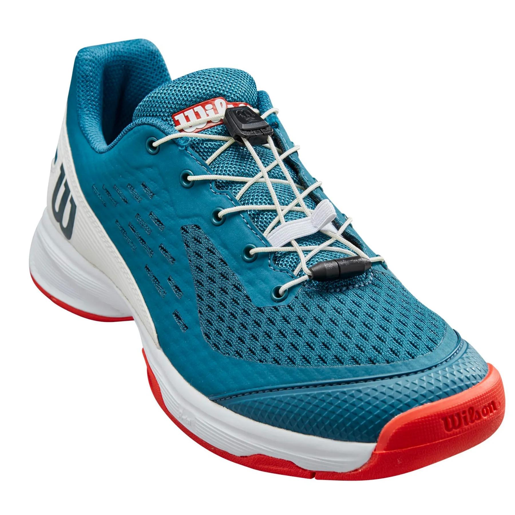 Wilson Rush Pro JR 4.0 QL Tennis Shoes - Blue Coral/ White/ Fiesta Sports Trainers