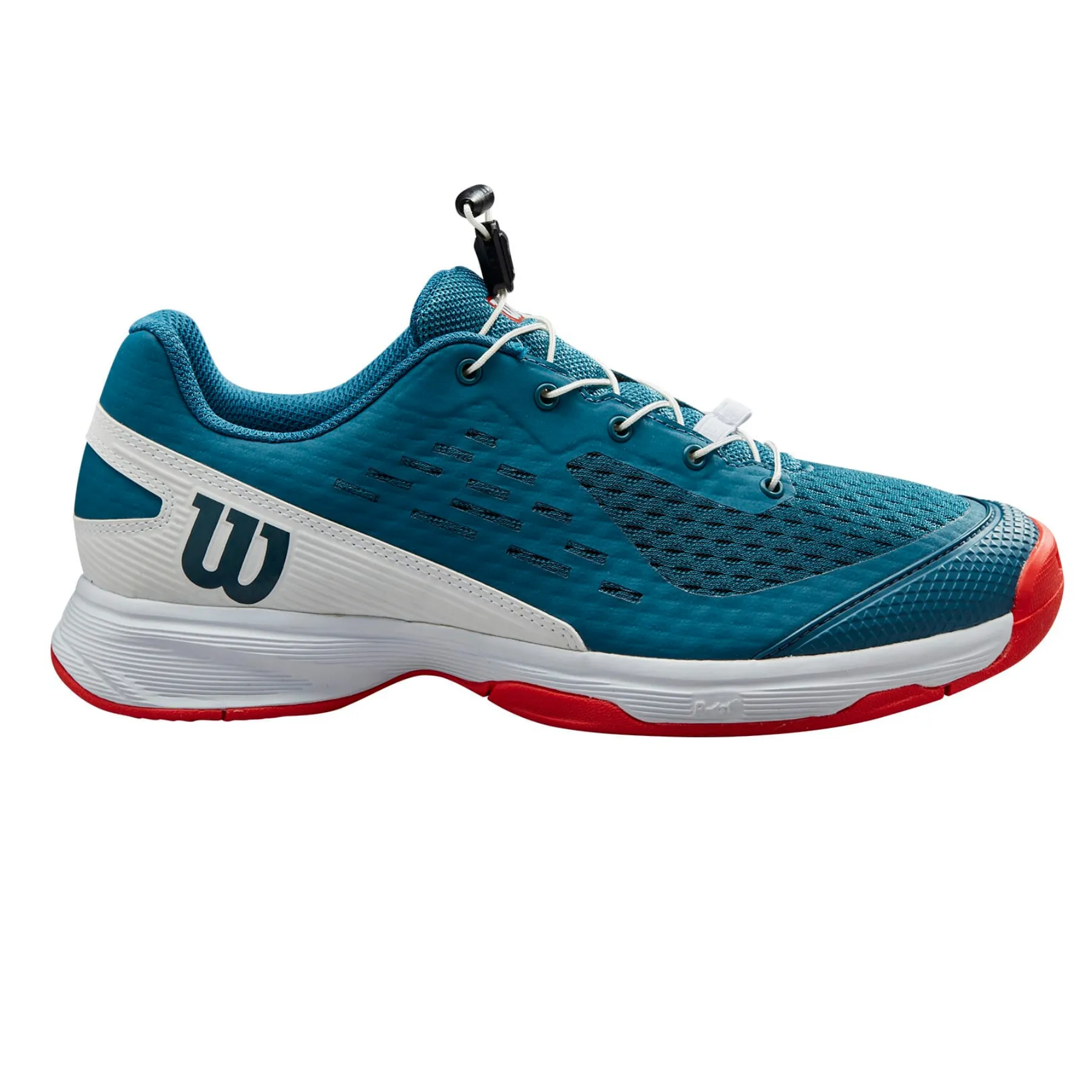 Wilson Rush Pro JR 4.0 QL Tennis Shoes - Blue Coral/ White/ Fiesta Smooth Texture Adaptive Fit