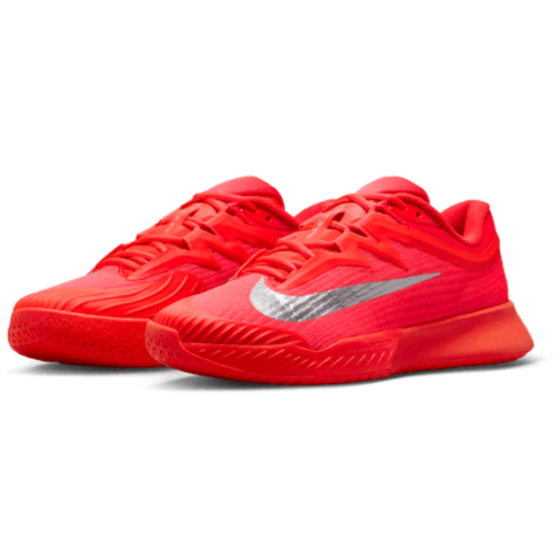 Functional Wear Comfortable Foot Nike Zoom Vapor Pro 3 Premium Womens Hard Court Tennis Shoes - Bright Crimson/Metallic Silver