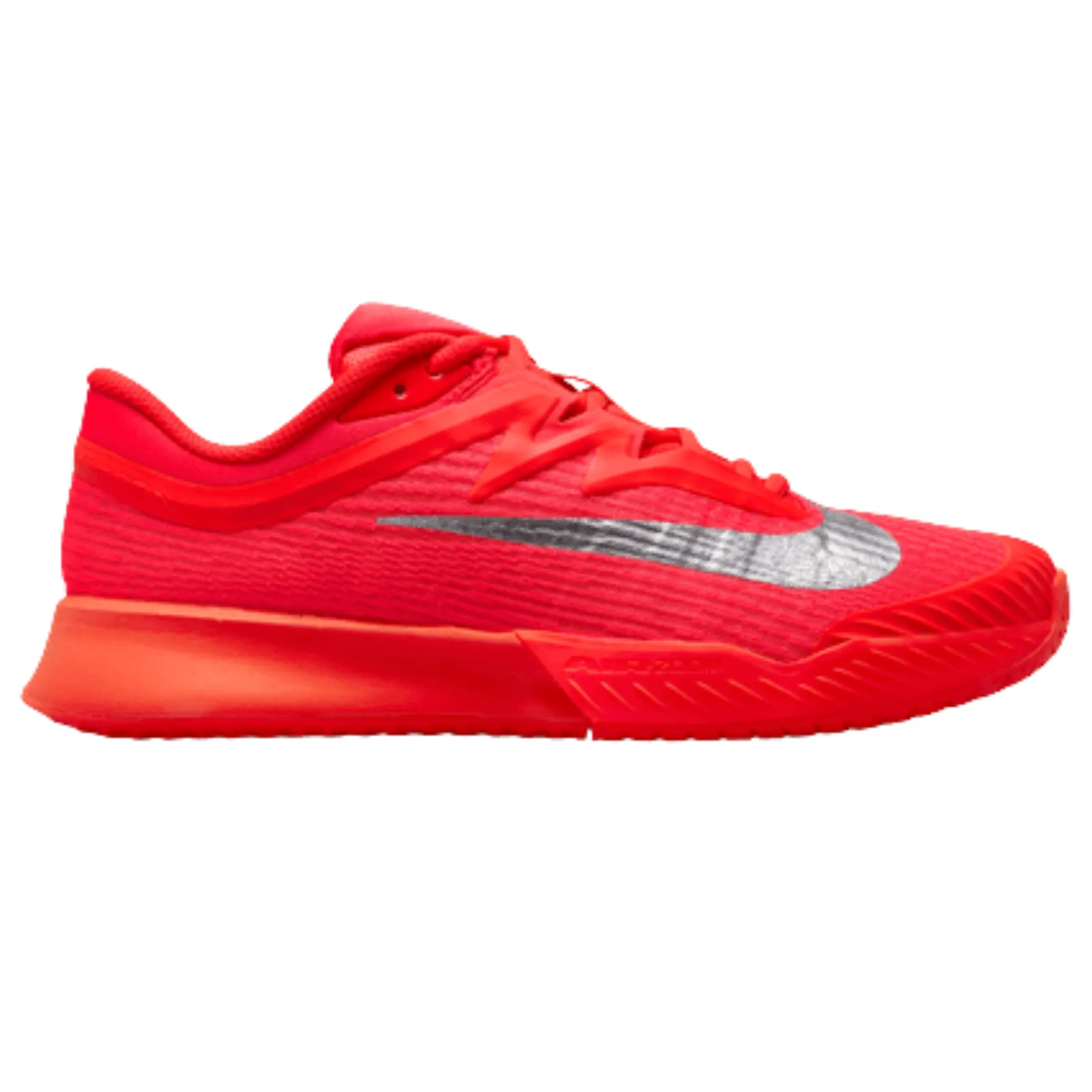 Nike Zoom Vapor Pro 3 Premium Womens Hard Court Tennis Shoes - Bright Crimson/Metallic Silver Ankle Support